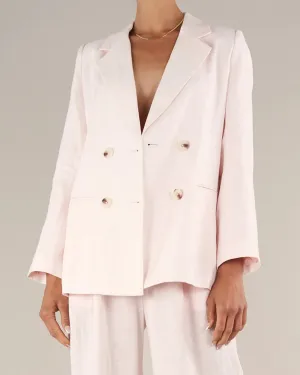 The Azure Linen Blazer - Rosewater