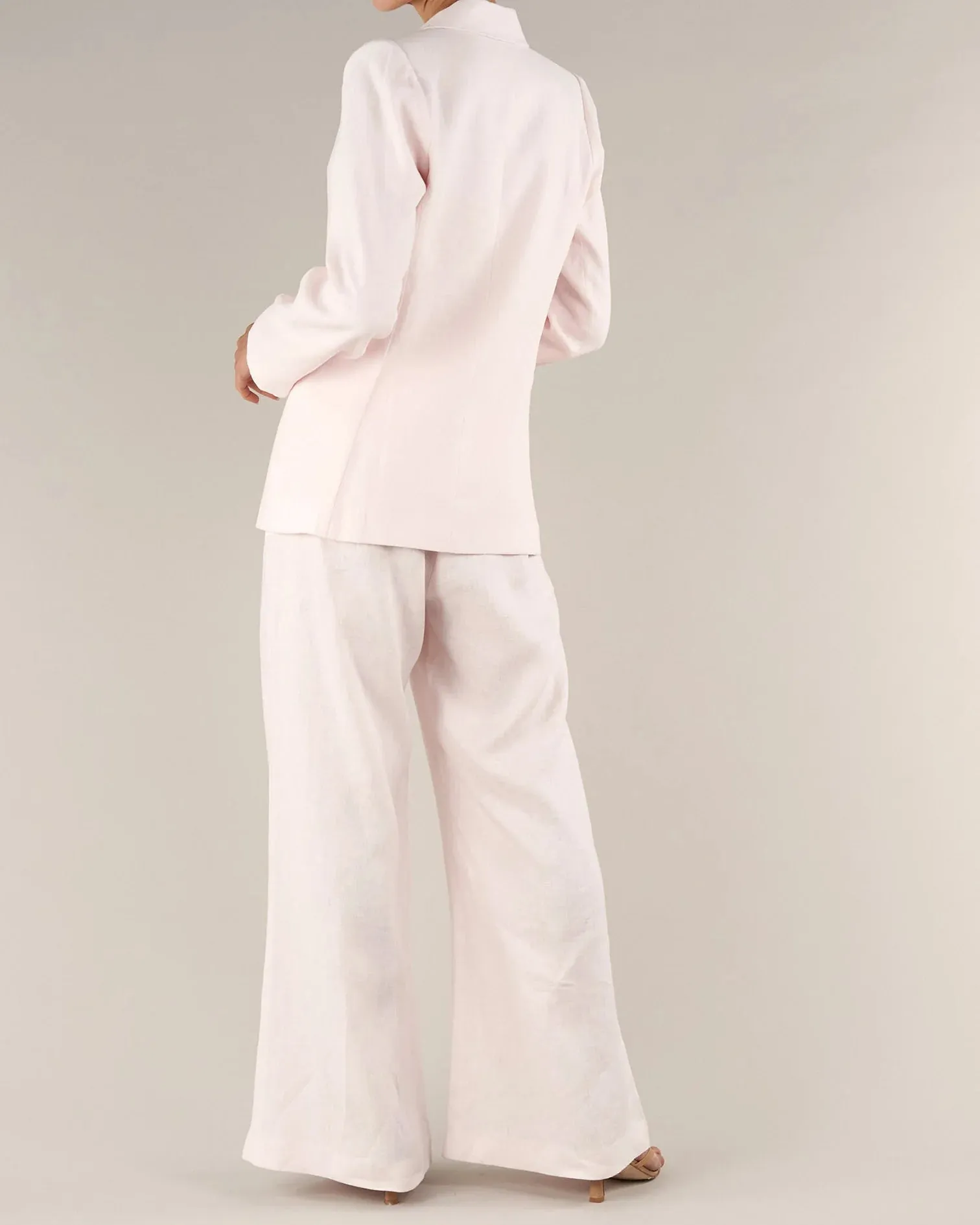 The Azure Linen Blazer - Rosewater