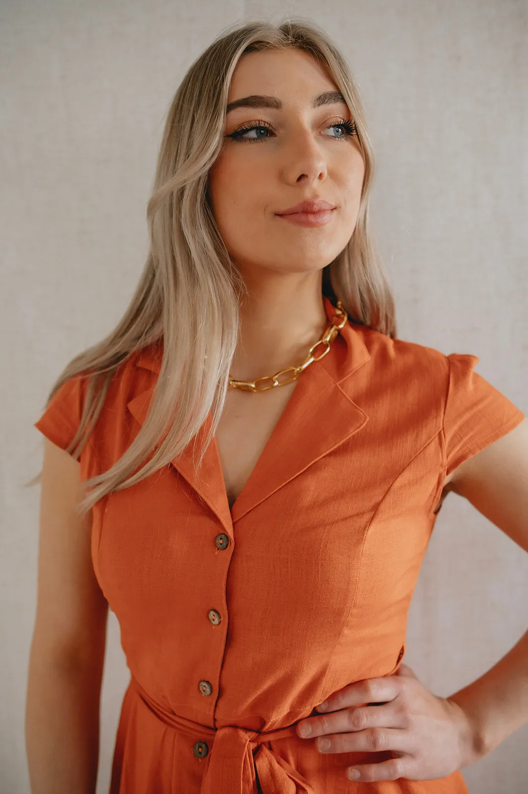 The Celeste Linen Shirtdress