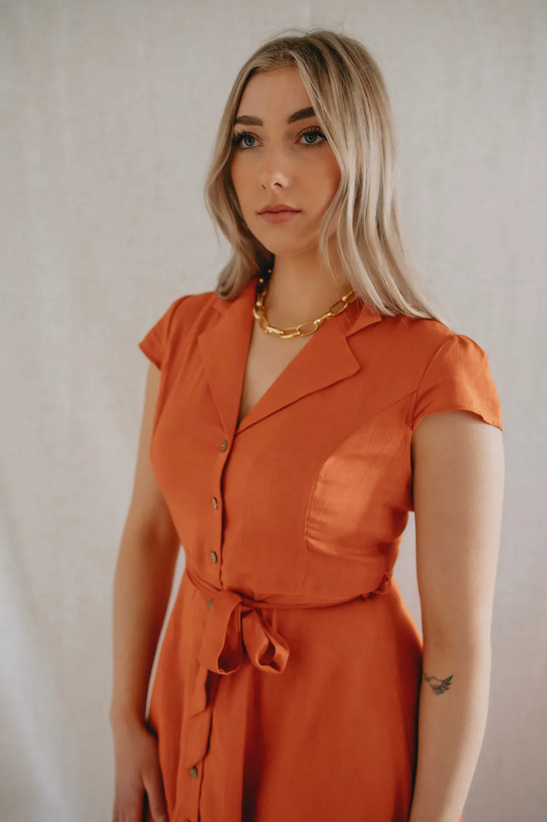 The Celeste Linen Shirtdress