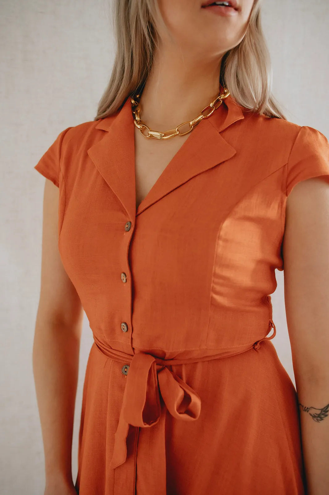 The Celeste Linen Shirtdress