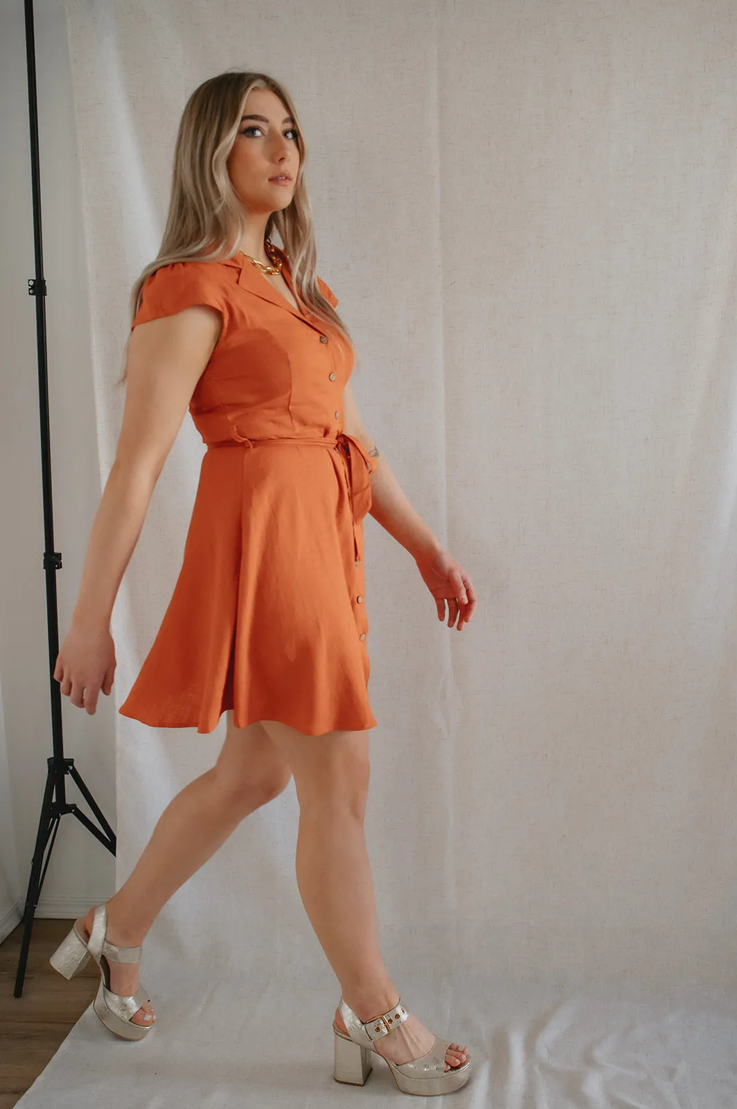 The Celeste Linen Shirtdress