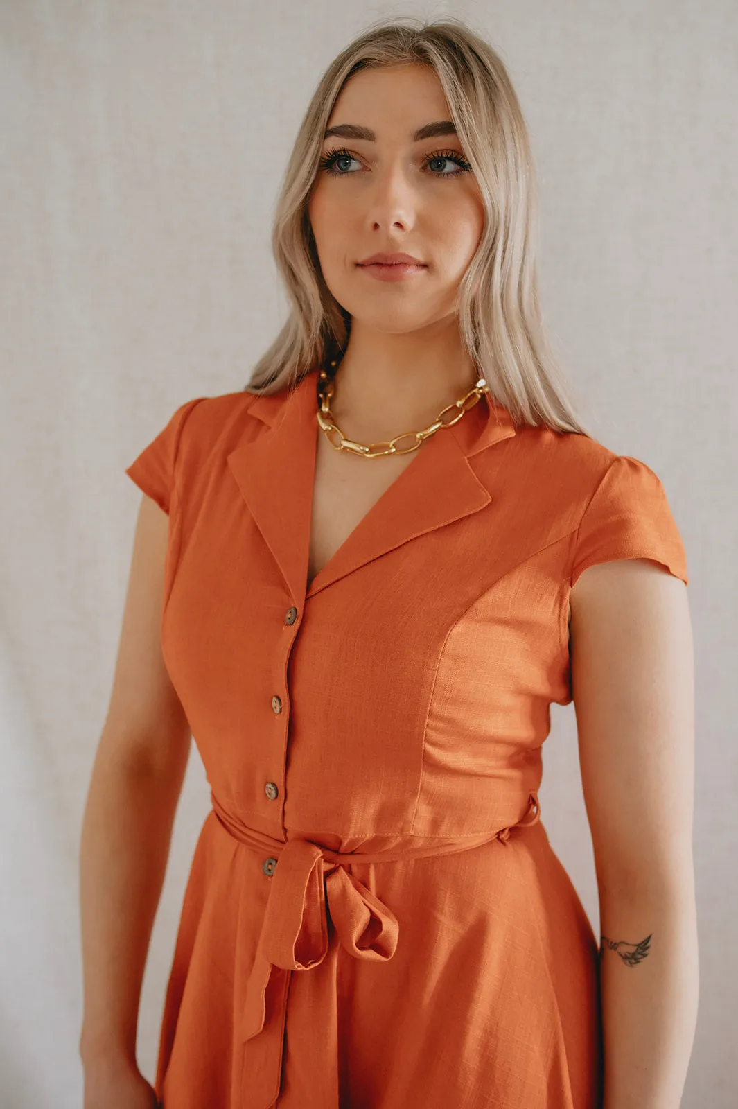The Celeste Linen Shirtdress