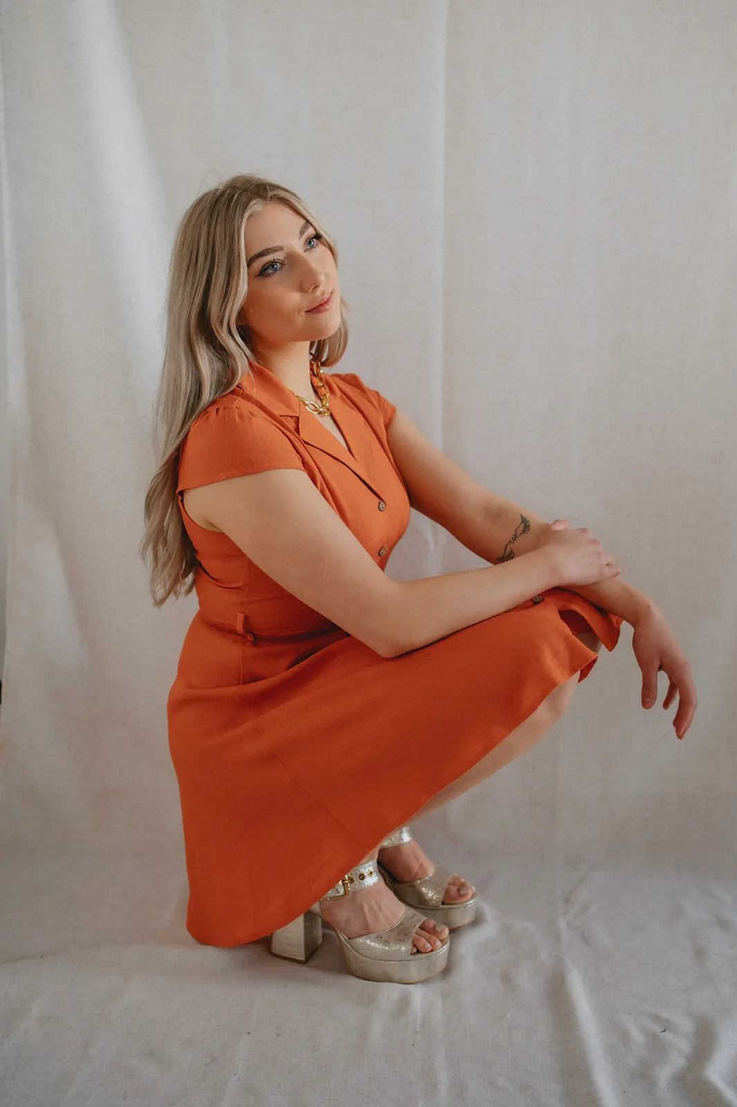 The Celeste Linen Shirtdress