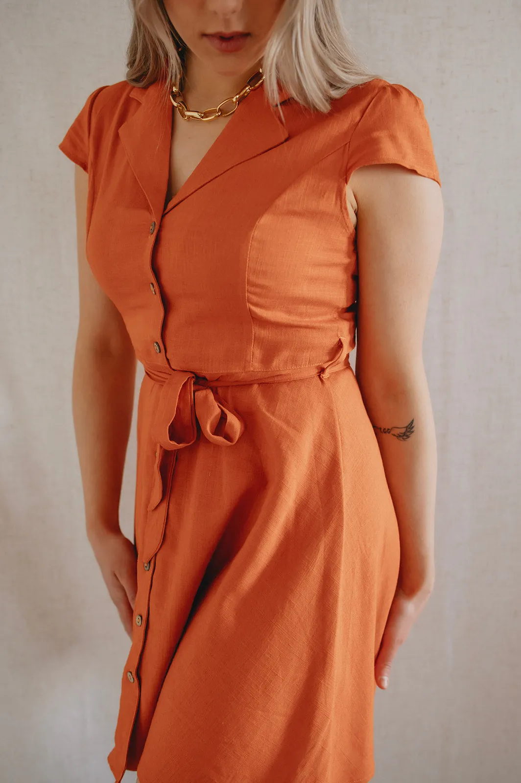 The Celeste Linen Shirtdress