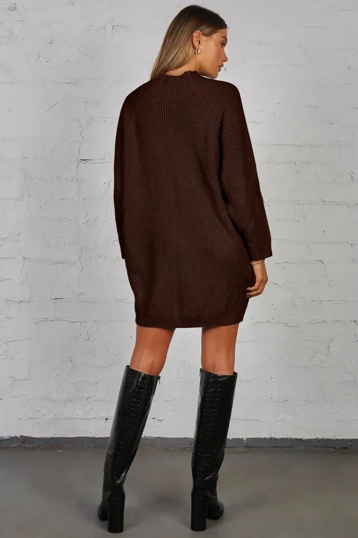 Timing Knit Dress - Chocolate