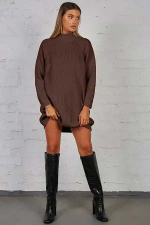 Timing Knit Dress - Chocolate
