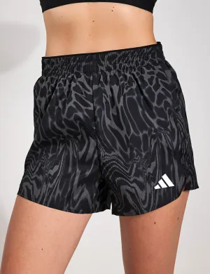 Train Essentials Allover Print Workout Shorts - Black