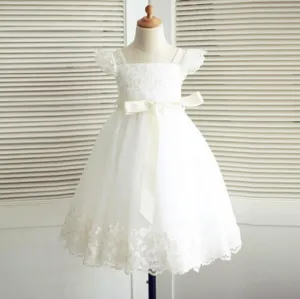 Tulle Lace Backless Flower Girl Dresses, Lovely Tutu Dresses, FGS009