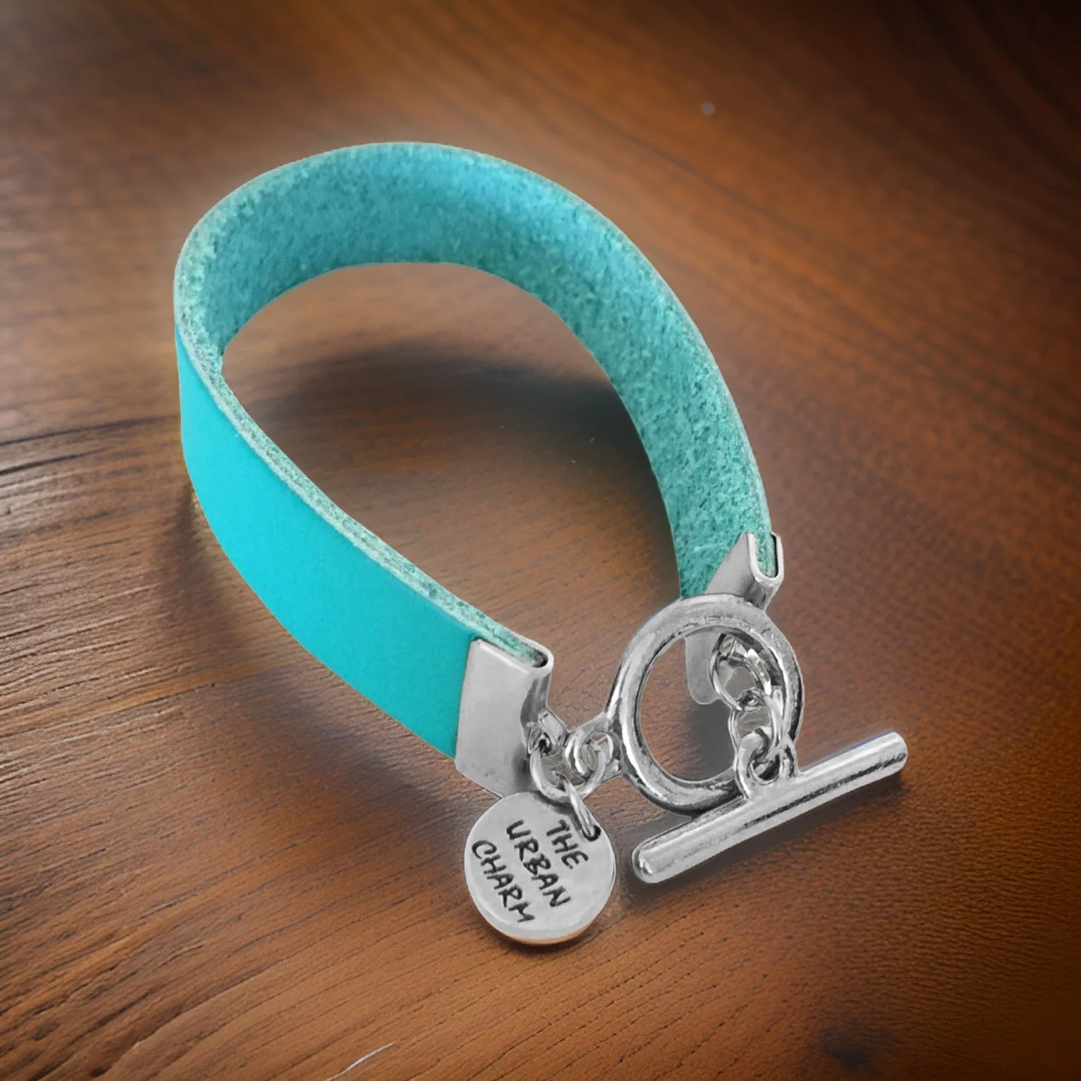 Turquoise Genuine Leather Color Band Bracelet
