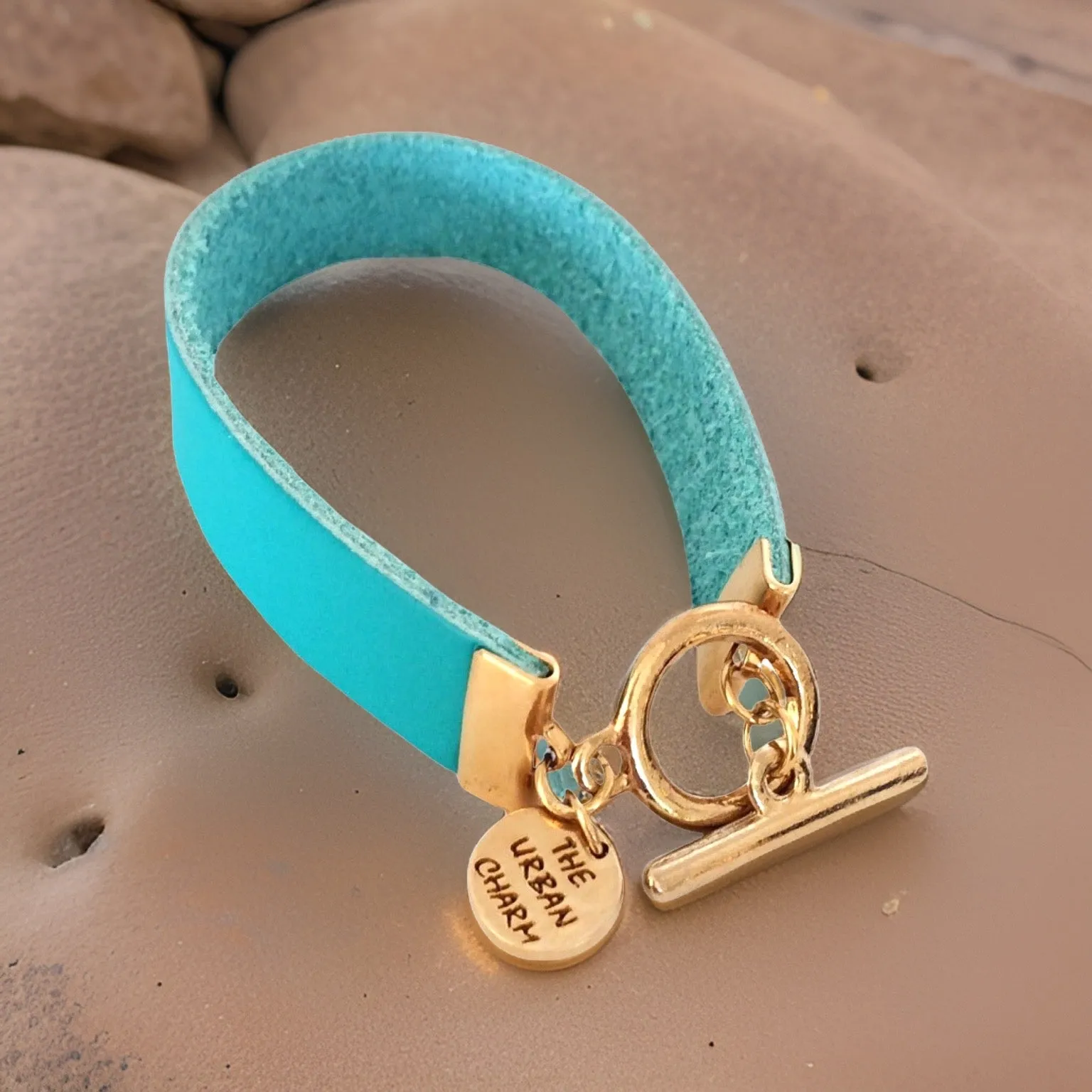 Turquoise Genuine Leather Color Band Bracelet