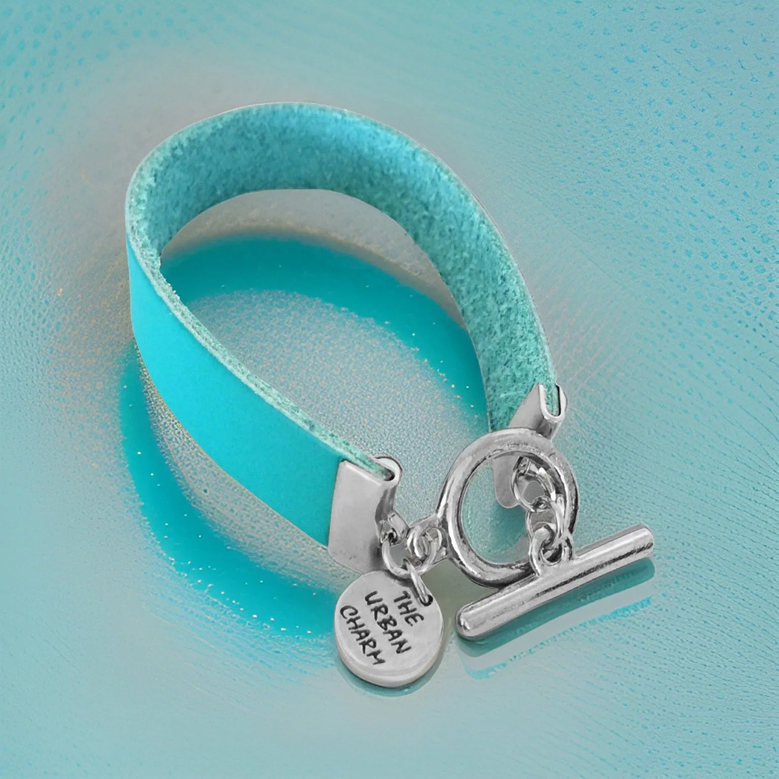 Turquoise Genuine Leather Color Band Bracelet