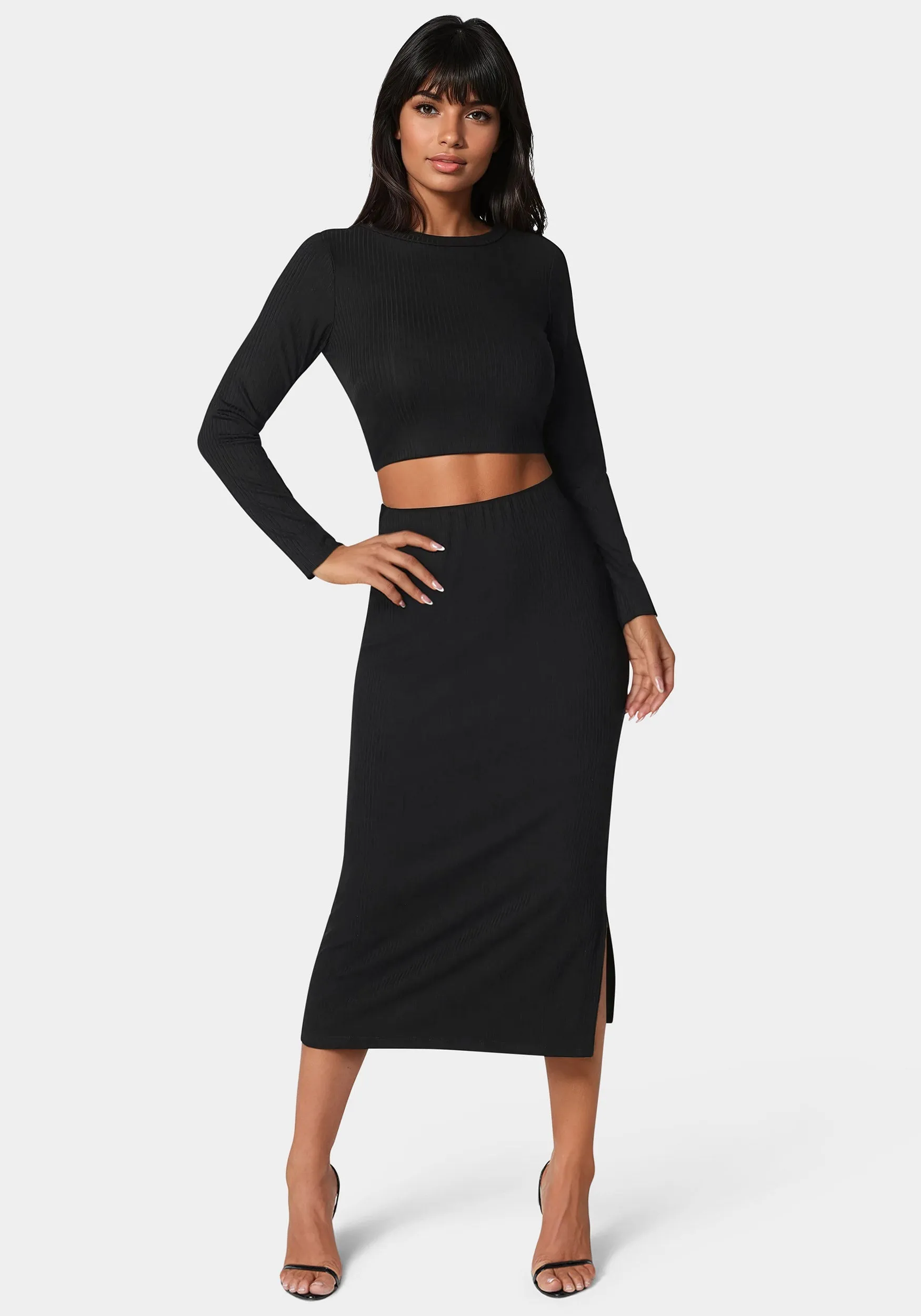 Two Piece Rib Sweater Set