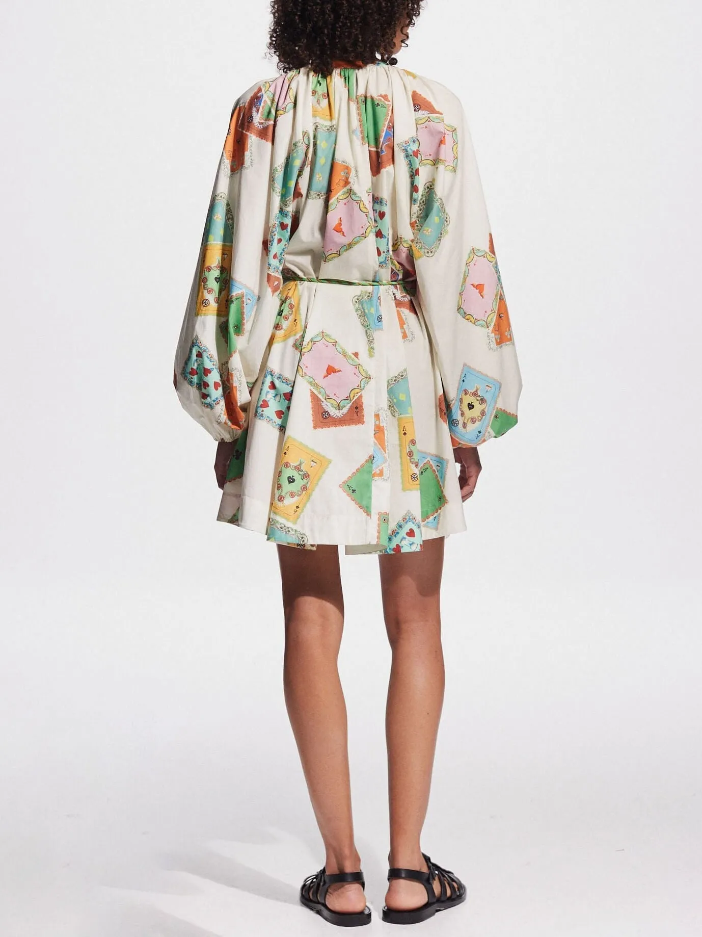 Unique Art Print Bubble Graceful Long Sleeve Versatile Mini Dress