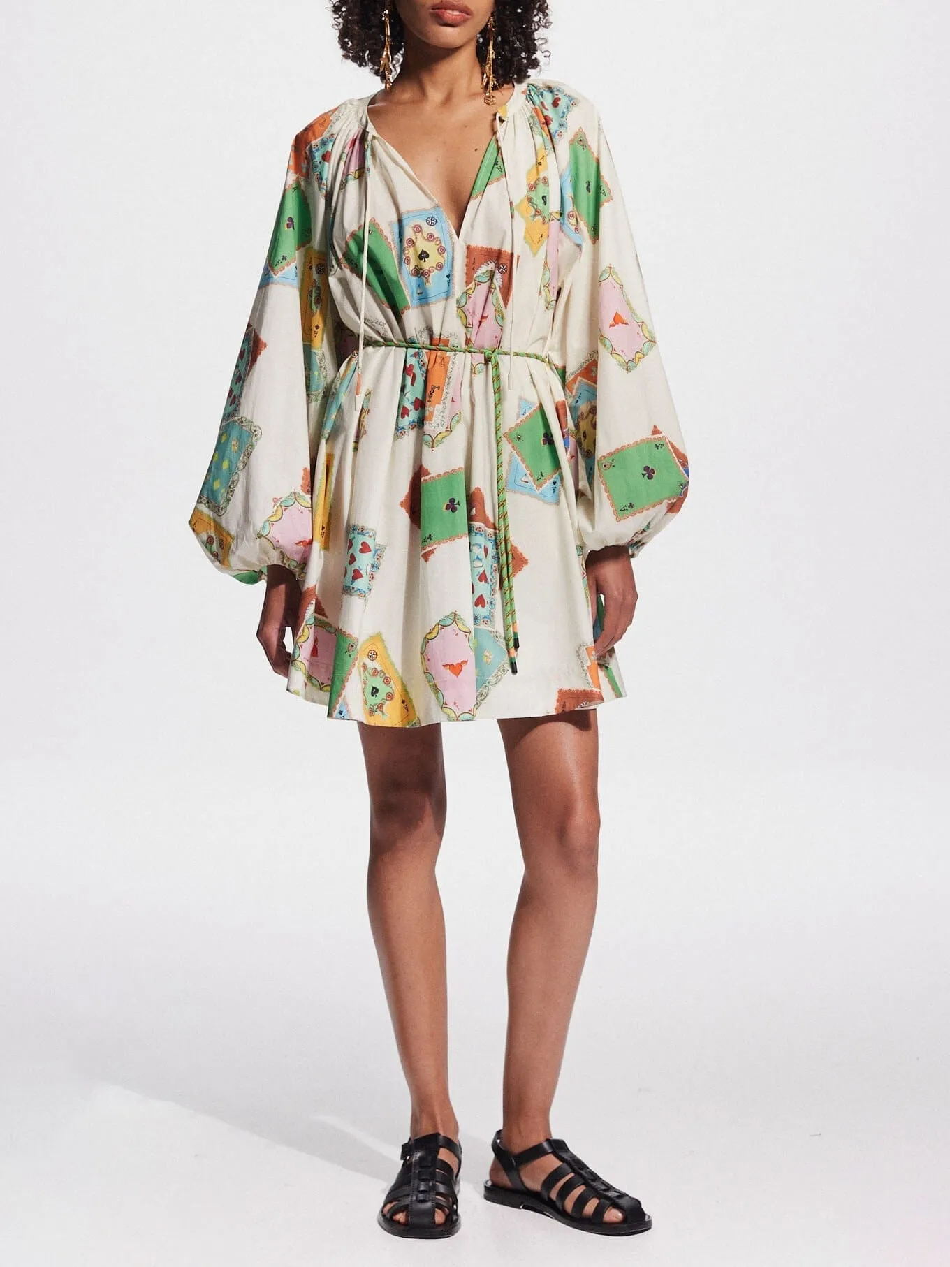 Unique Art Print Bubble Graceful Long Sleeve Versatile Mini Dress