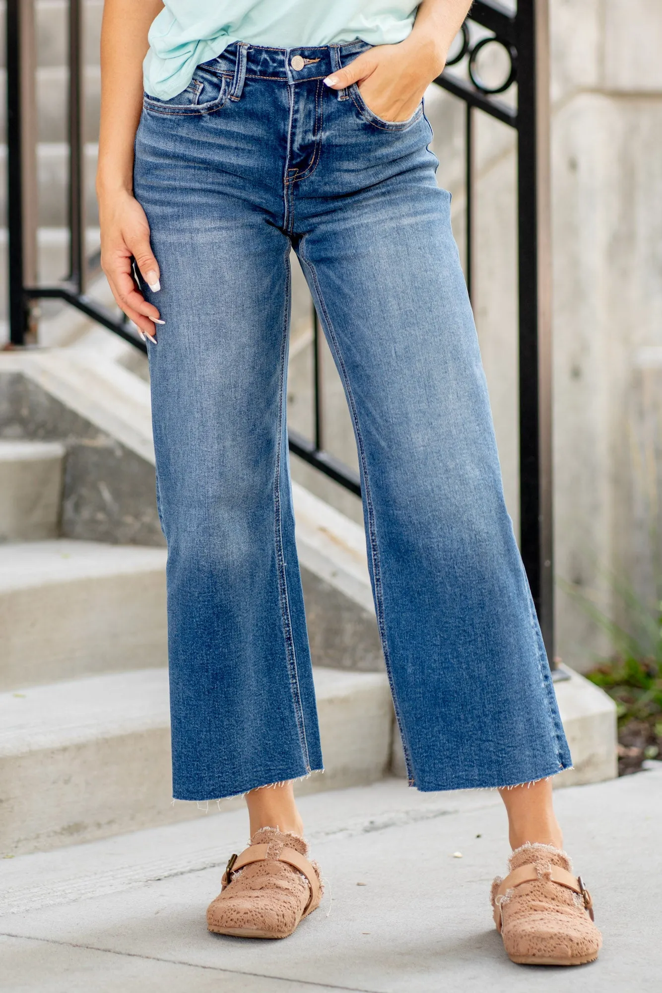 Upgraded High Rise Crop Wide Leg