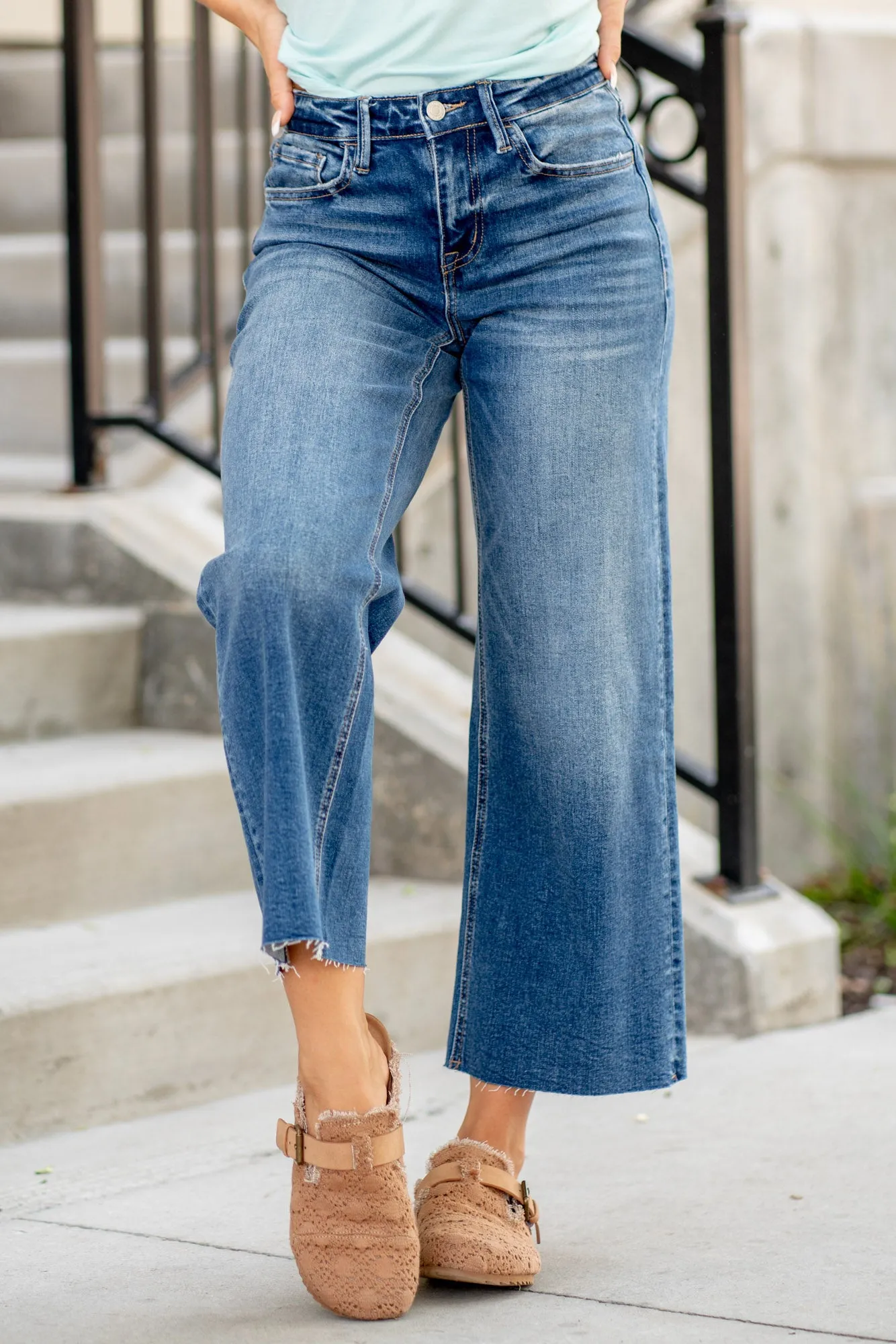 Upgraded High Rise Crop Wide Leg