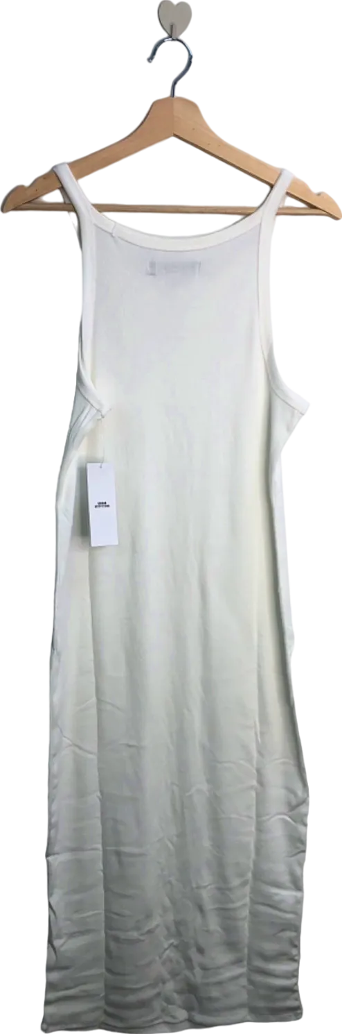 Urban Outfitters White Ribbed Sleeveless Midi Dress UK XL