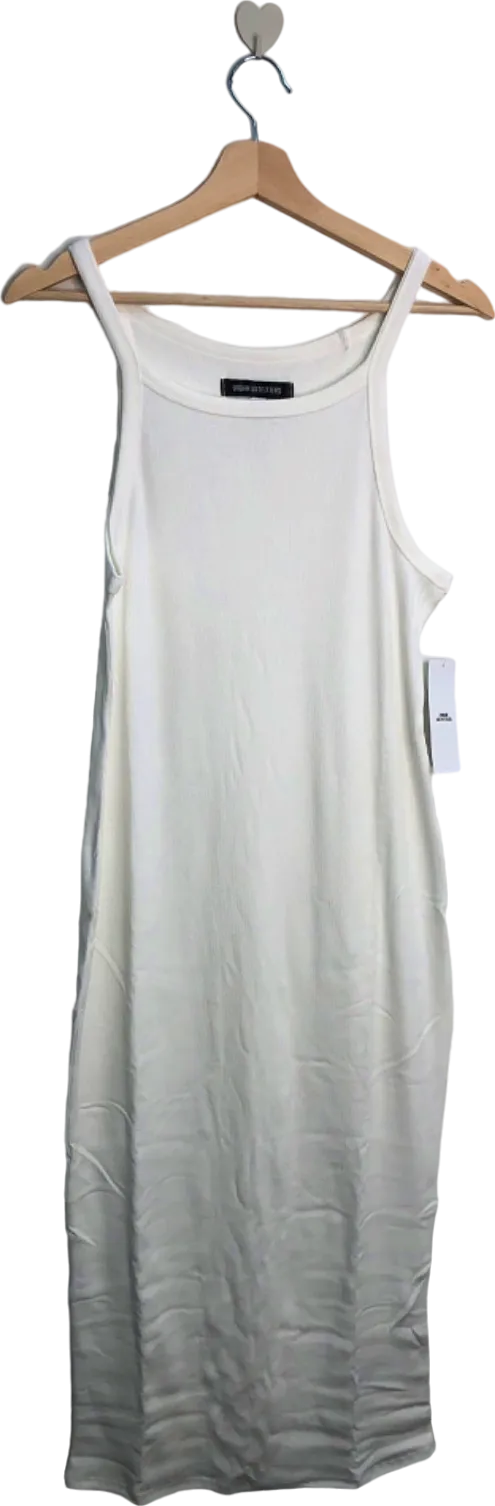 Urban Outfitters White Ribbed Sleeveless Midi Dress UK XL