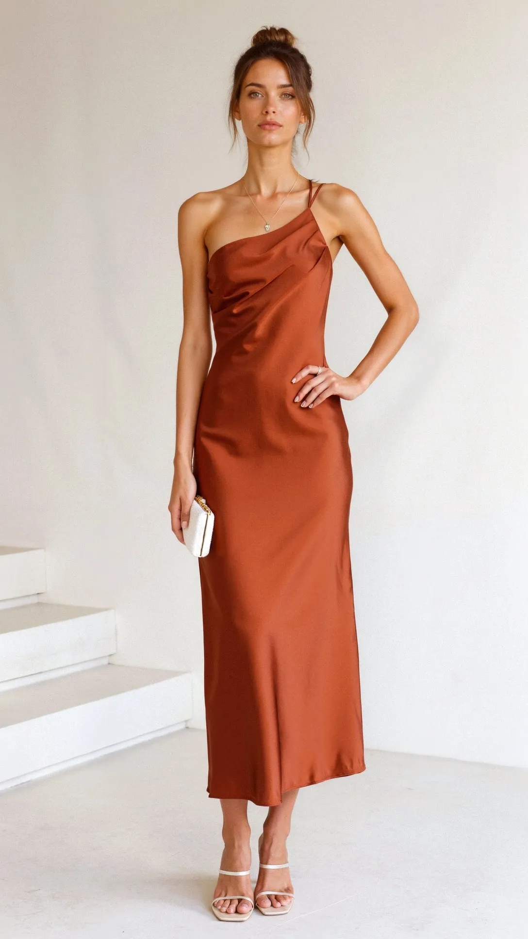 Ursa - Chic One Shoulder Woman's Midi Dress