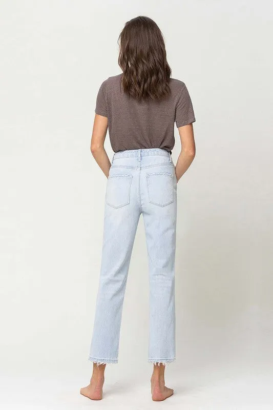 VERVET by Flying Monkey Super High Rise Distressed Crop Straight Jeans