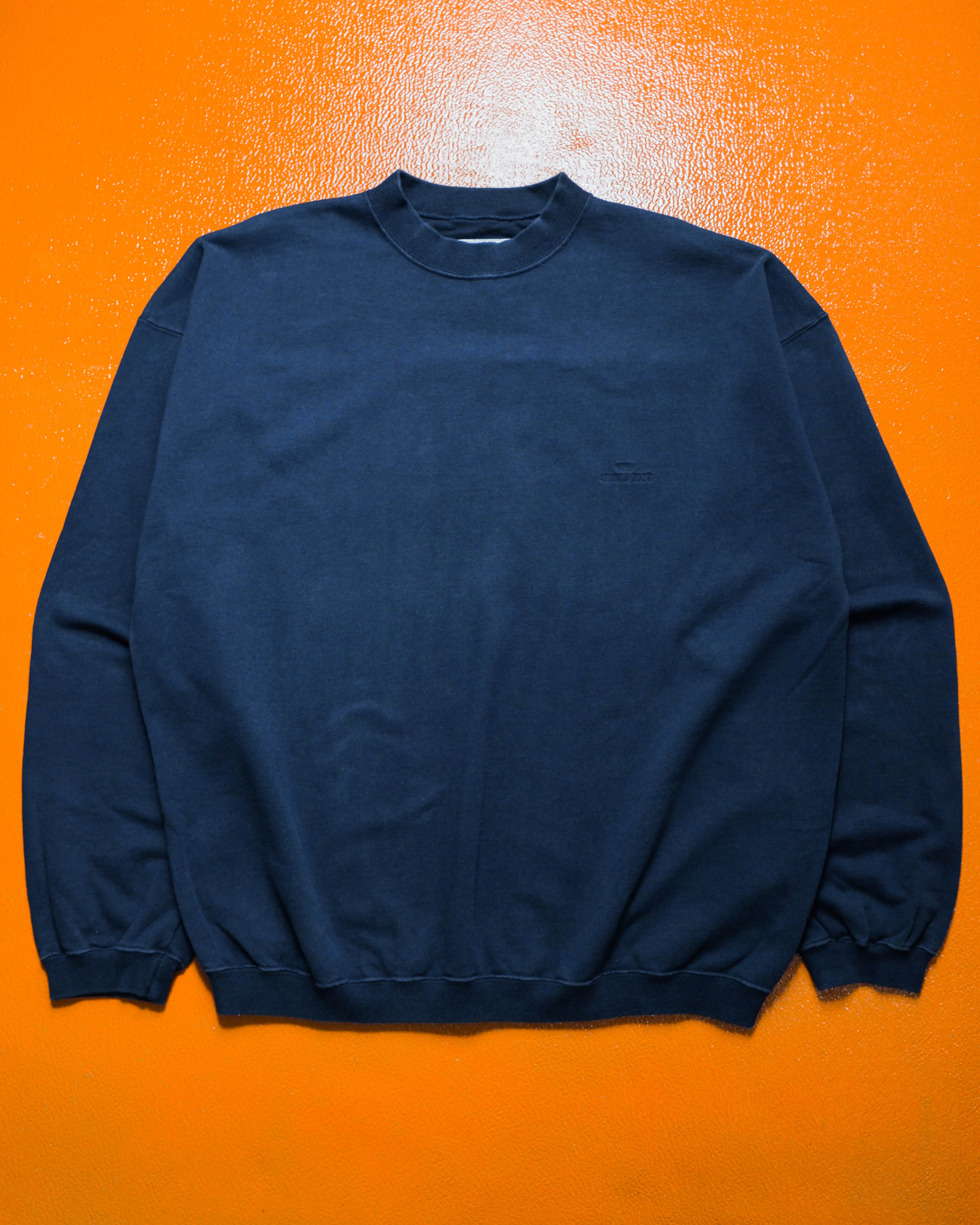 Washed Navy Basic Light Jumper / Sweatshirt (L~XL)
