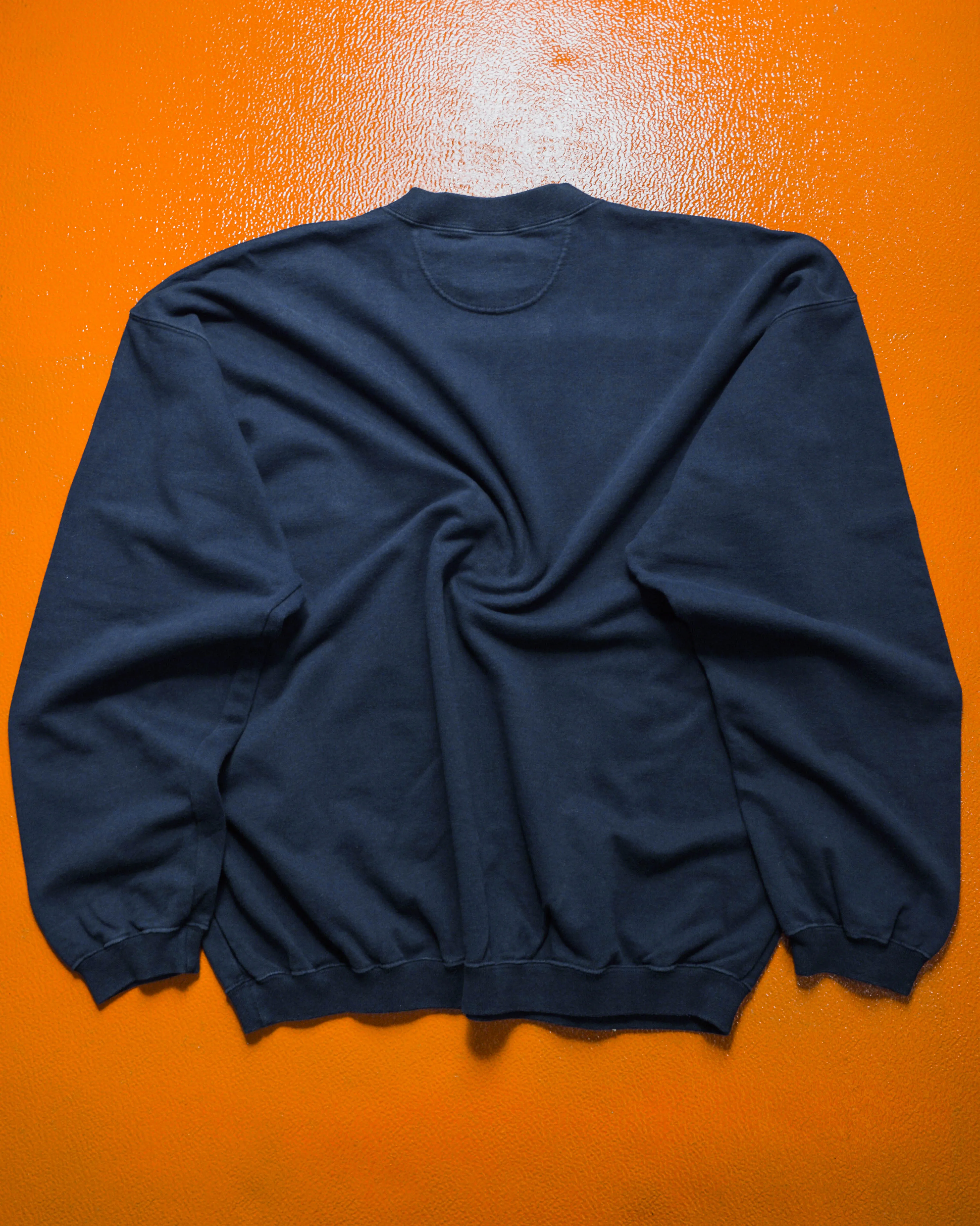 Washed Navy Basic Light Jumper / Sweatshirt (L~XL)