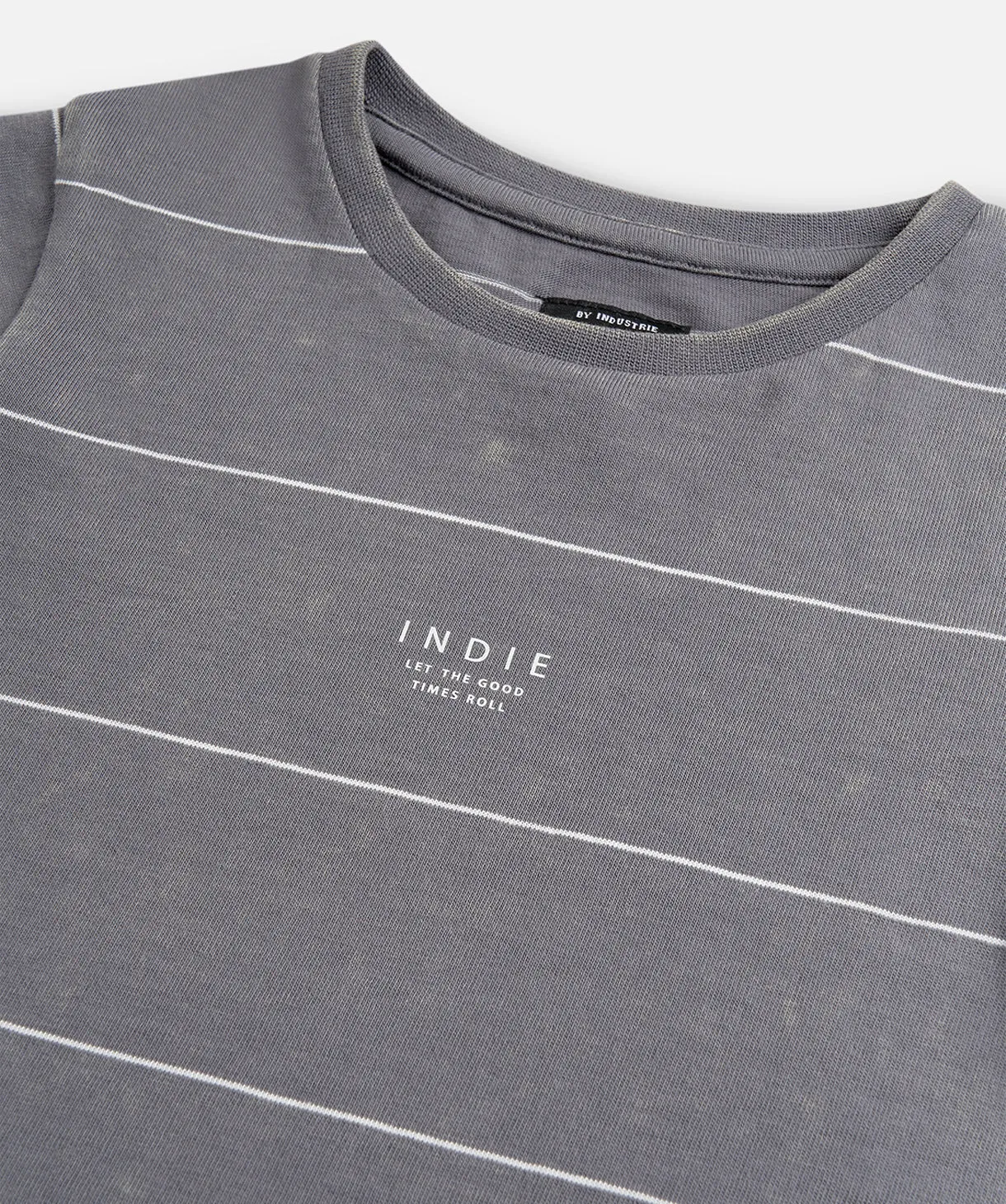 Washed Stripe Marcoola Tee - Navy