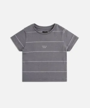 Washed Stripe Marcoola Tee - Navy