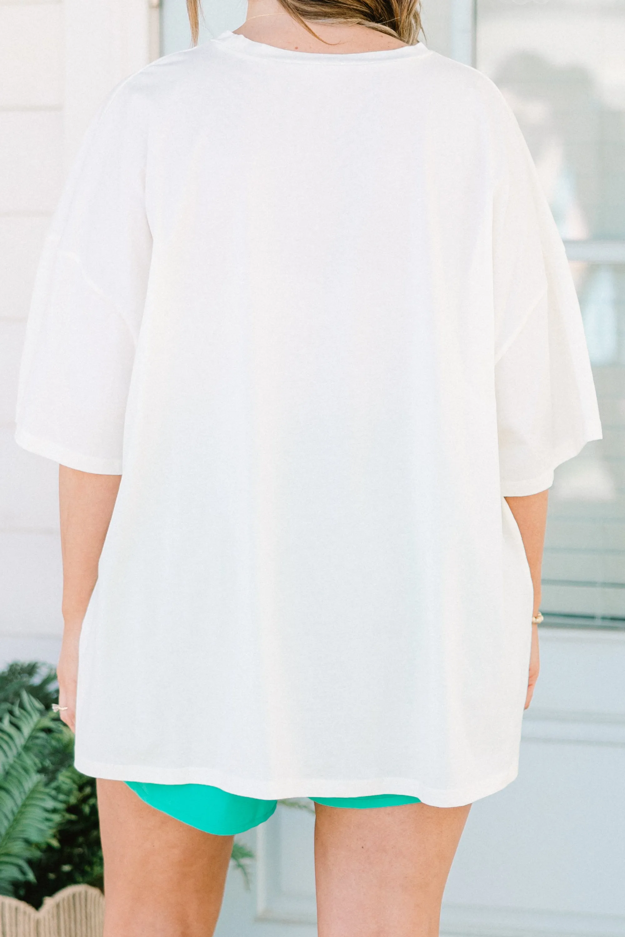 Watermelon Sugar Smiles Boyfriend Tee, Ivory