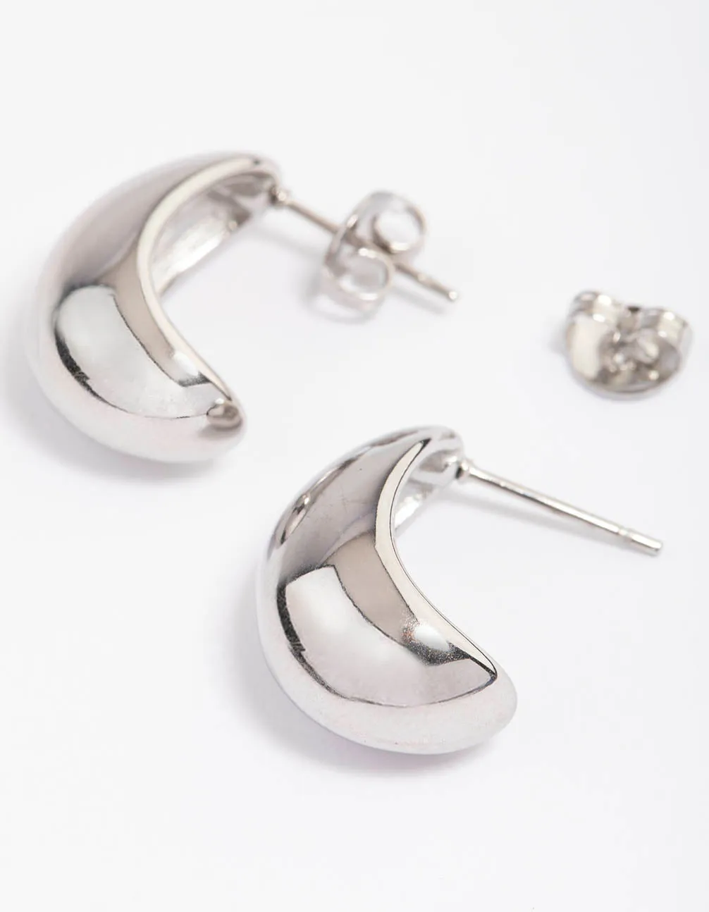 Waterproof Stainless Steel Small Bubble Hoop Earrings