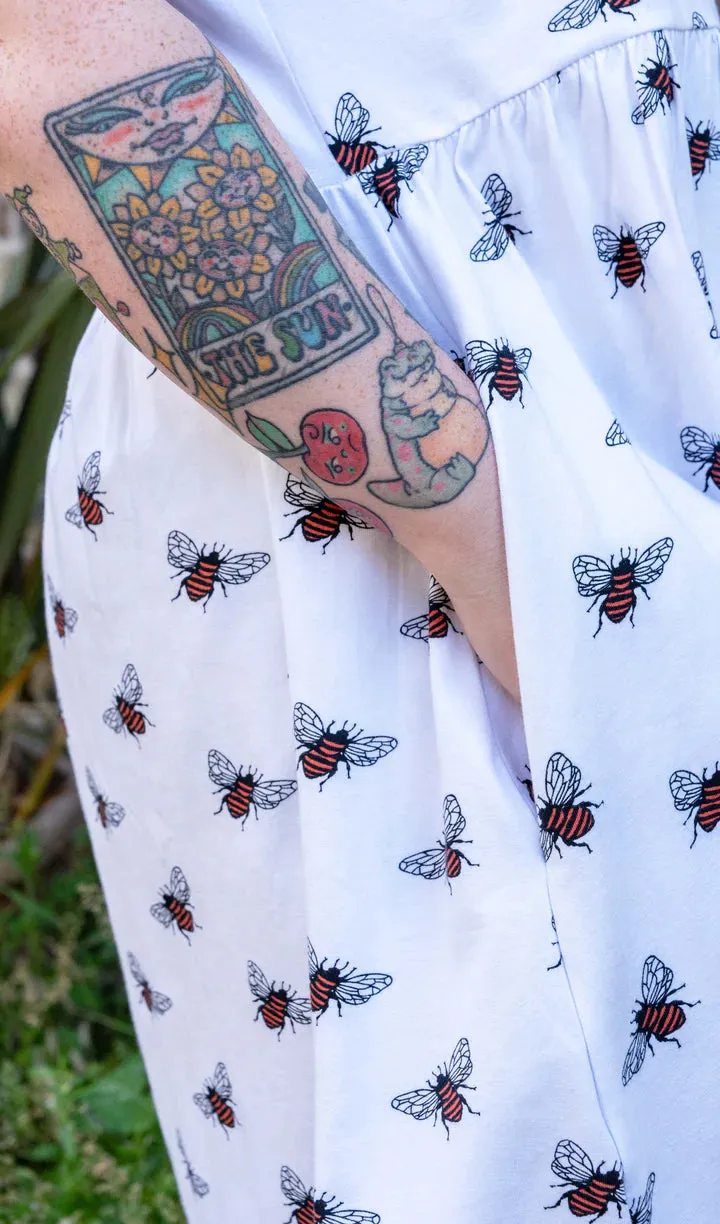 White Bee Oversized Smock Dress