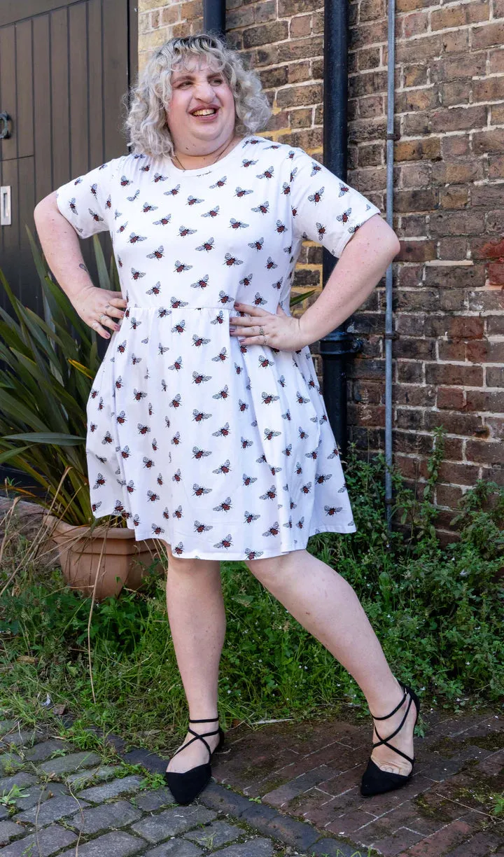 White Bee Oversized Smock Dress