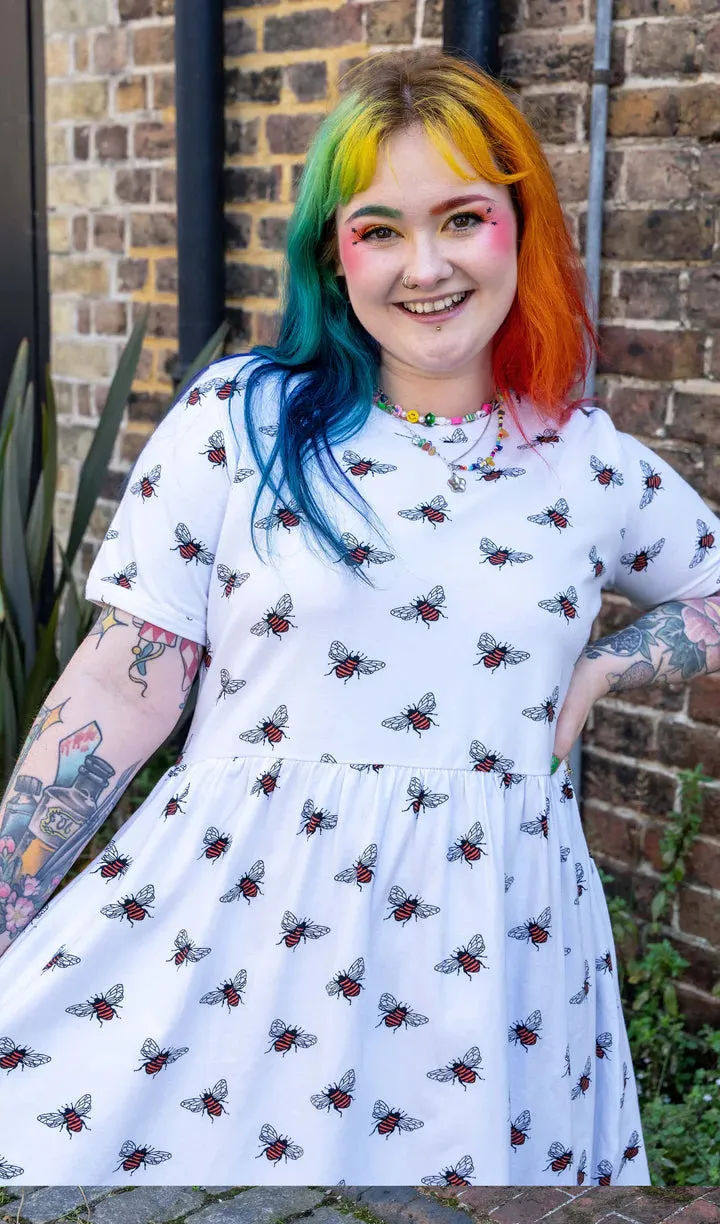 White Bee Oversized Smock Dress