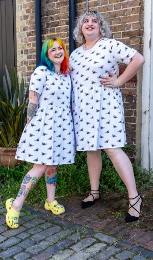 White Bee Oversized Smock Dress