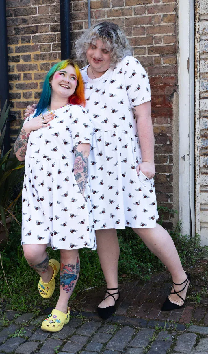 White Bee Oversized Smock Dress