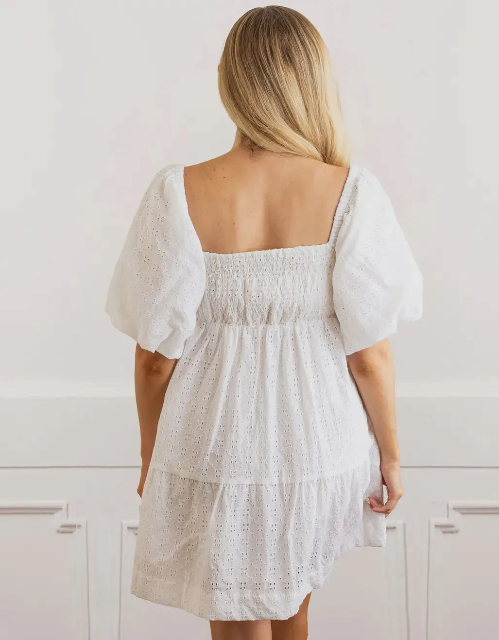 White Eyelet Babydoll Dress