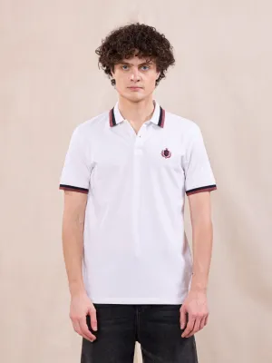 White Jacquard Cotton Polo T-Shirt