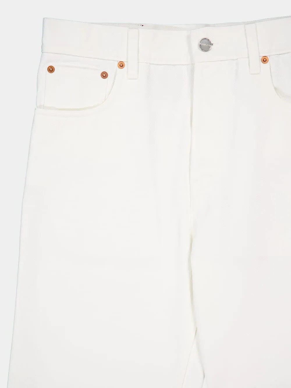 White Straight Fit Jeans