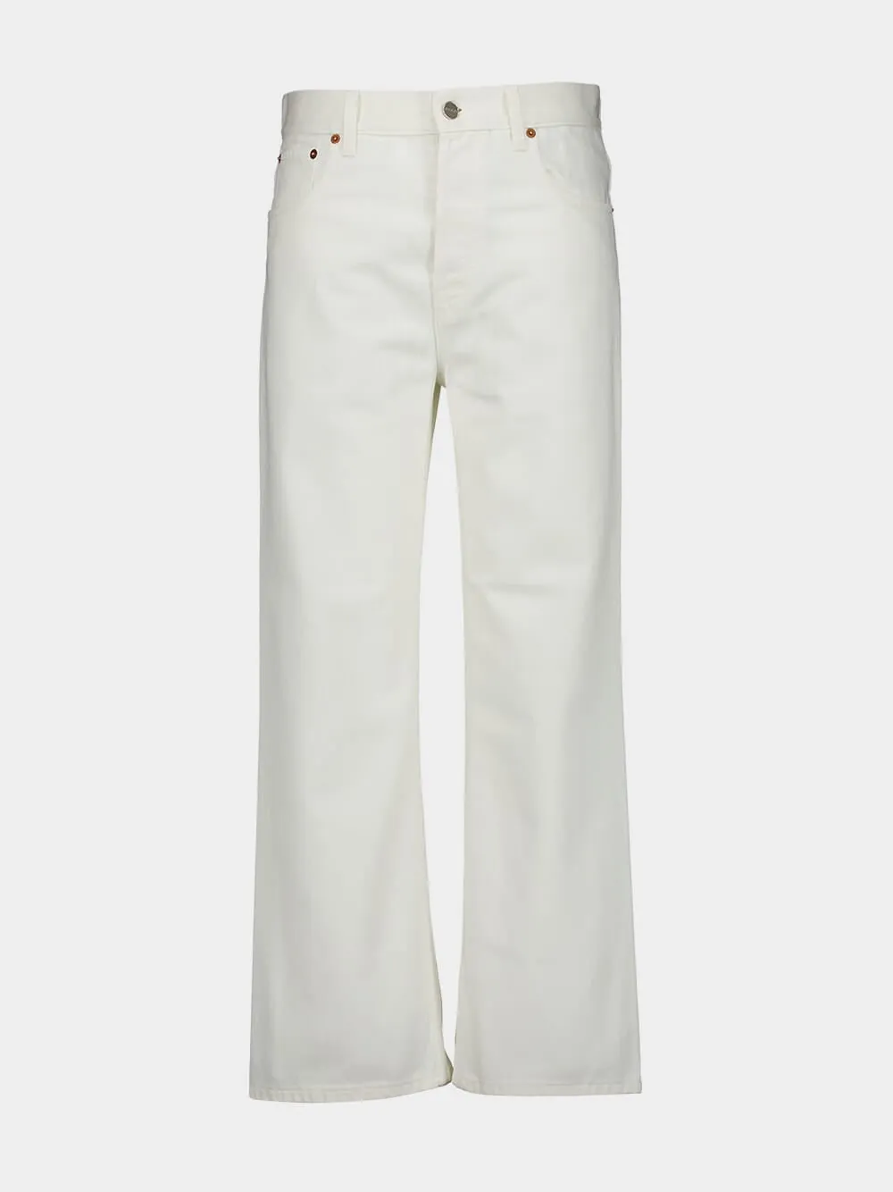 White Straight Fit Jeans