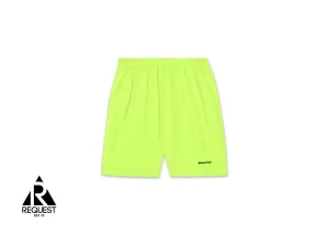 Wide-Leg Logo-Embroidered Cotton Shorts "Fluo Yellow" (DOOR BUSTER)