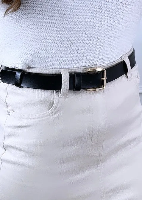 Wilma Black Leather Jeans Belt