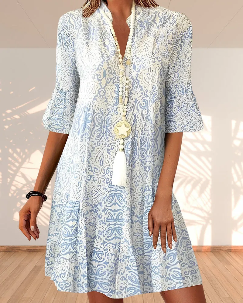 Women's Elegant Print Dress – Stylish Design, Flattering Fit, Perfect for Any Occasion