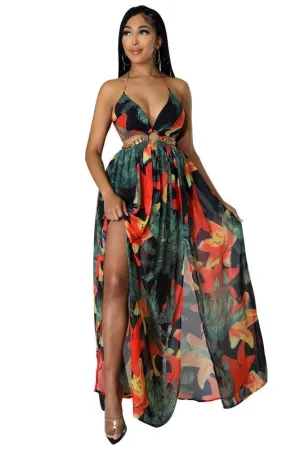 Women's Fashionable Spaghetti Straps Long Maxi Dress