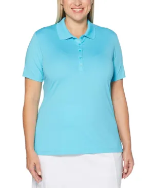 Womens Plus Micro Hex Polo