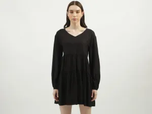 Women's Regular Fit V-Neck Solid Dresses