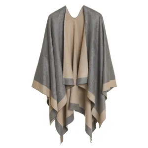 Women's Shawl Wrap Poncho Ruana Cape Cardigan Sweater Open Front