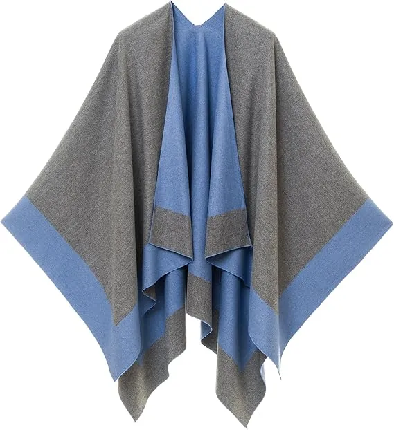 Women's Shawl Wrap Poncho Ruana Cape Cardigan Sweater Open Front