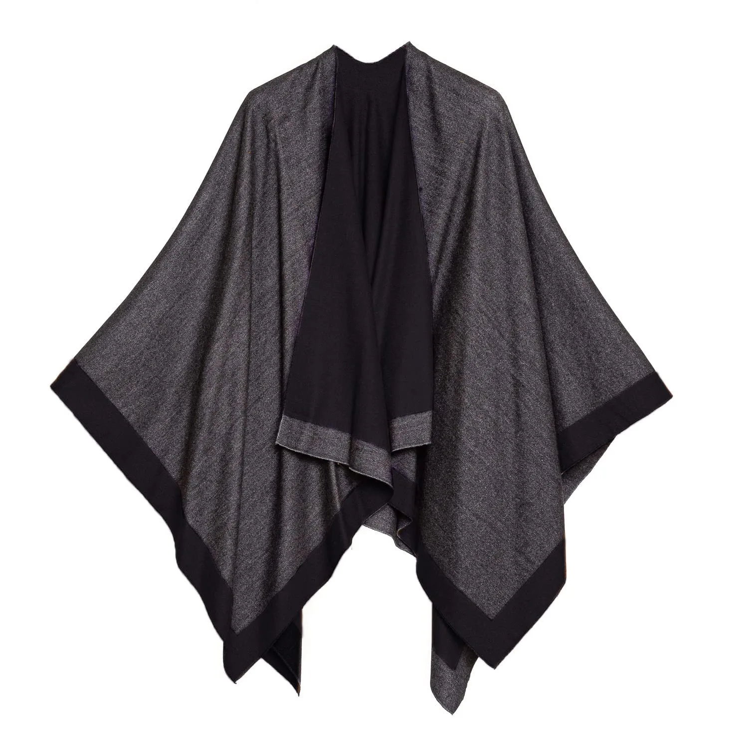 Women's Shawl Wrap Poncho Ruana Cape Cardigan Sweater Open Front