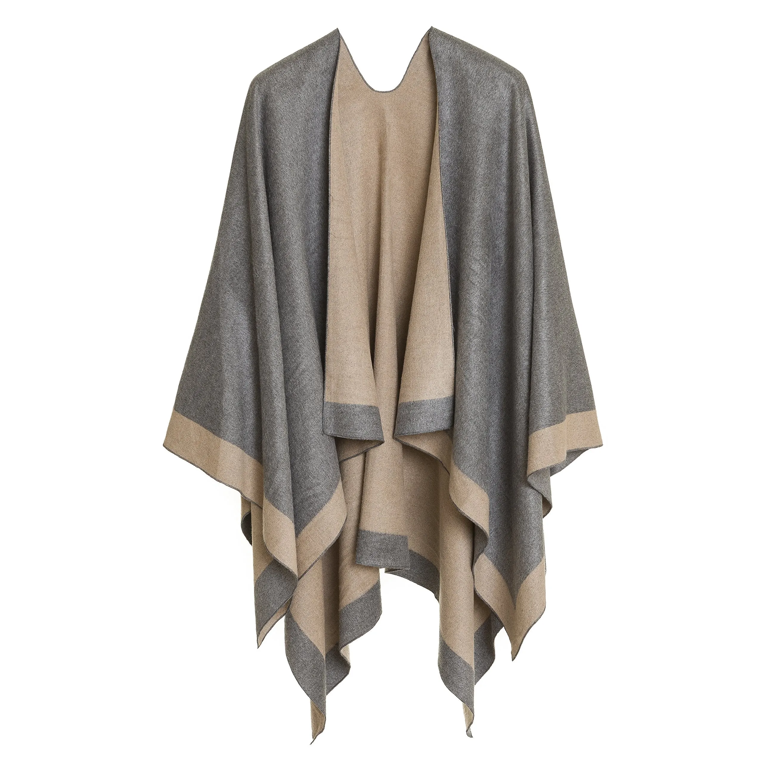Women's Shawl Wrap Poncho Ruana Cape Cardigan Sweater Open Front